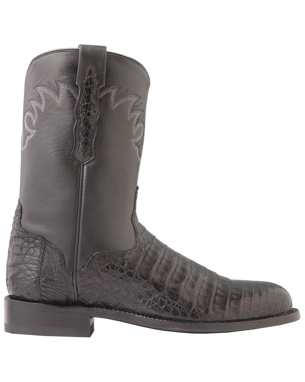 Image #3 - El Dorado Men's Handmade Caiman Belly Roper Boots - Medium Toe, , hi-res