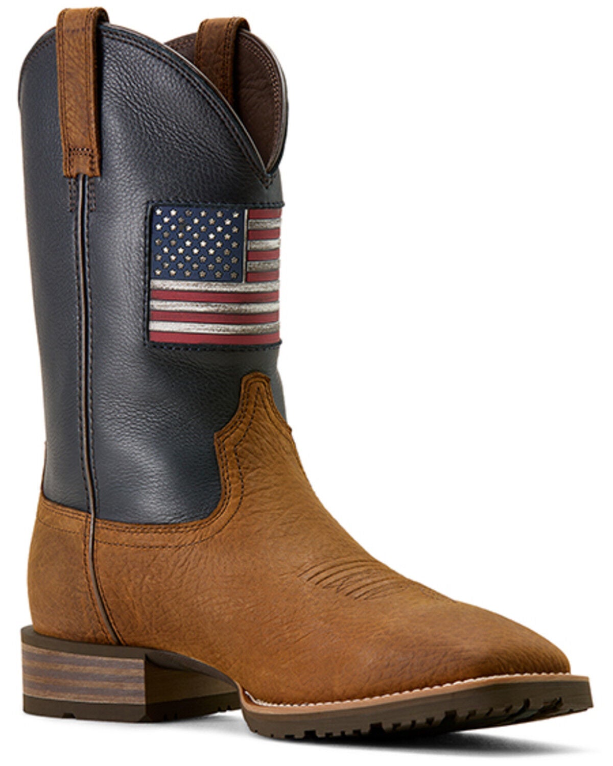 Image #1 - Ariat Men's Hybrid Rancher Patriot Performance Western Boots - Broad Square Toe, Brown, hi-res