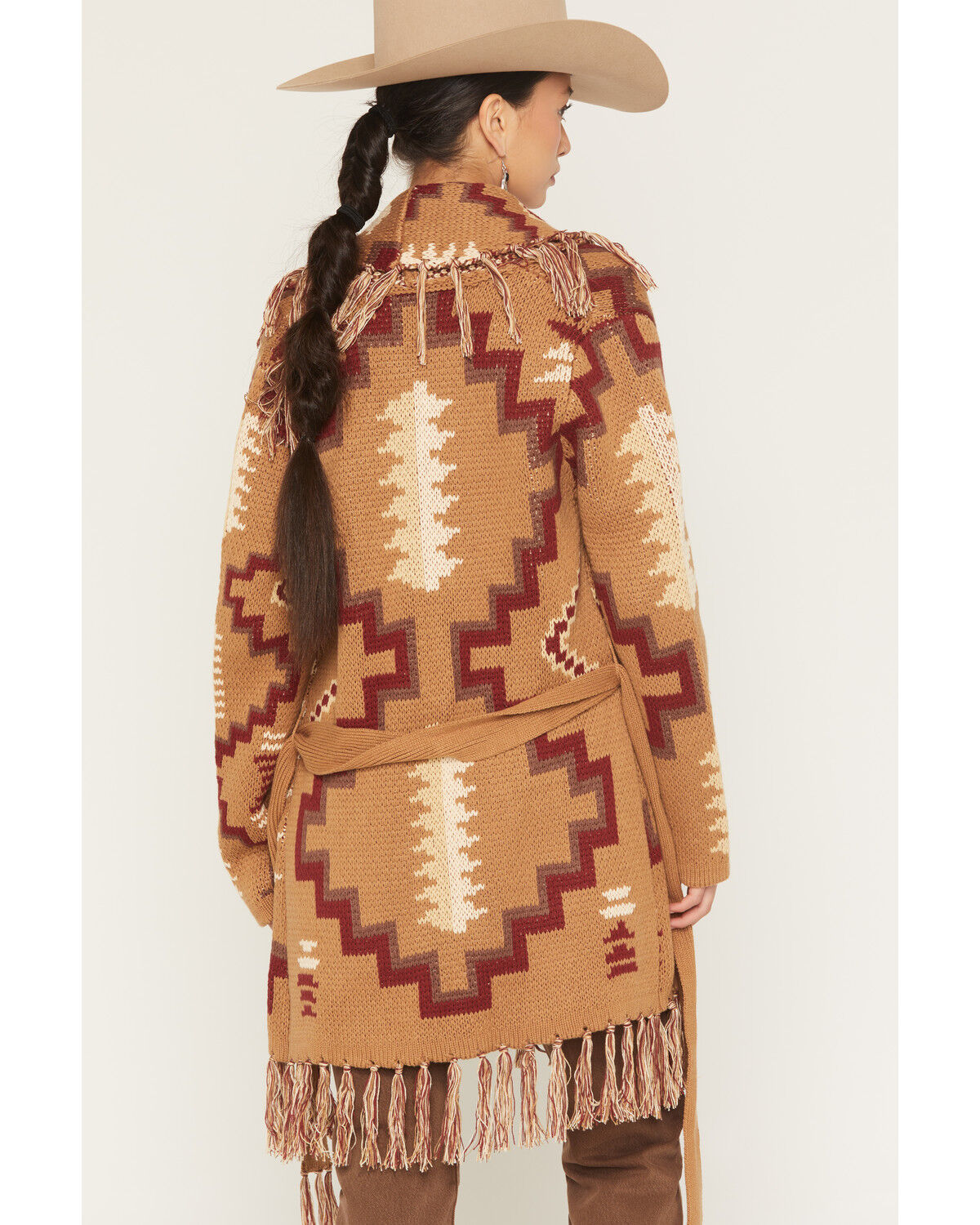 Image #4 - Tasha Polizzi Women's August Southwestern Print Cardigan, Brown, hi-res