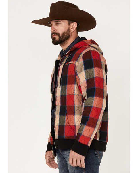 Wrangler Men's Zip Front Quilted Flannel Hooded Jacket | Boot Barn