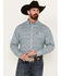 Image #1 - George Strait by Wrangler Men's Paisley Print Long Sleeve Button-Down Western Shirt, Aqua, hi-res