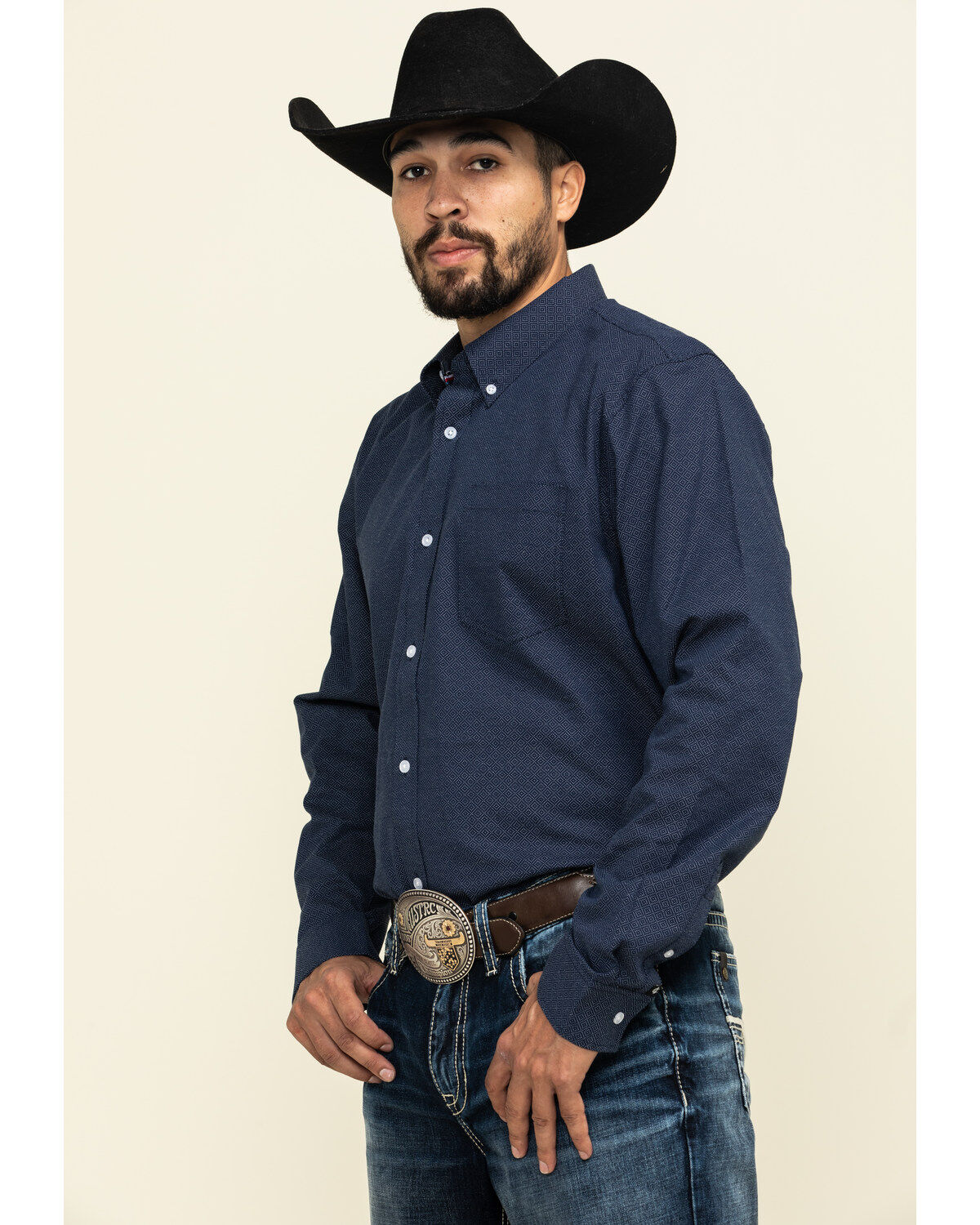 Image #3 - Cody James Core Men's Space Cowboy Geo Print Long Sleeve Western Shirt - Tall, , hi-res