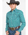 Image #3 - Rock 47 By Wrangler Men's Teal Geo Print Long Sleeve Western Shirt , Teal, hi-res