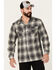 Pendleton Men's Board Ombre Plaid Long Sleeve Button-Down Western Shirt , Grey, hi-res