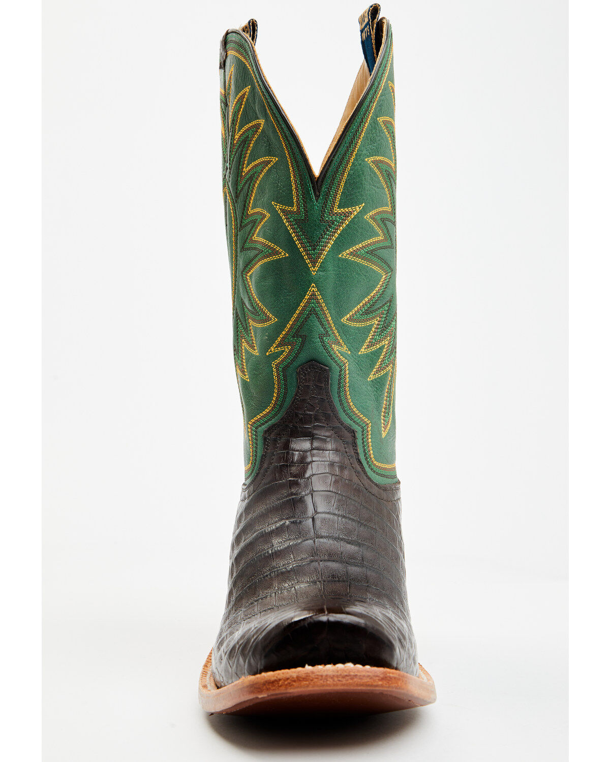 Image #4 - Hyer Men's Spearville Exotic Caiman Western Boots - Square Toe, Black, hi-res