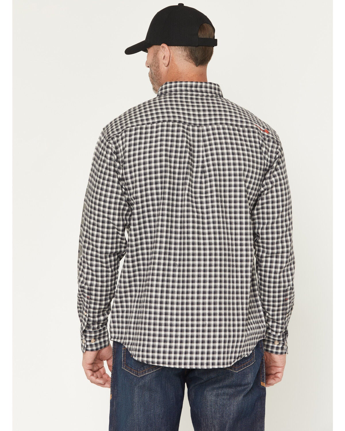 Image #4 - Ariat Men's FR Koufax Logo Long Sleeve Button-Down Work Shirt, Black/white, hi-res