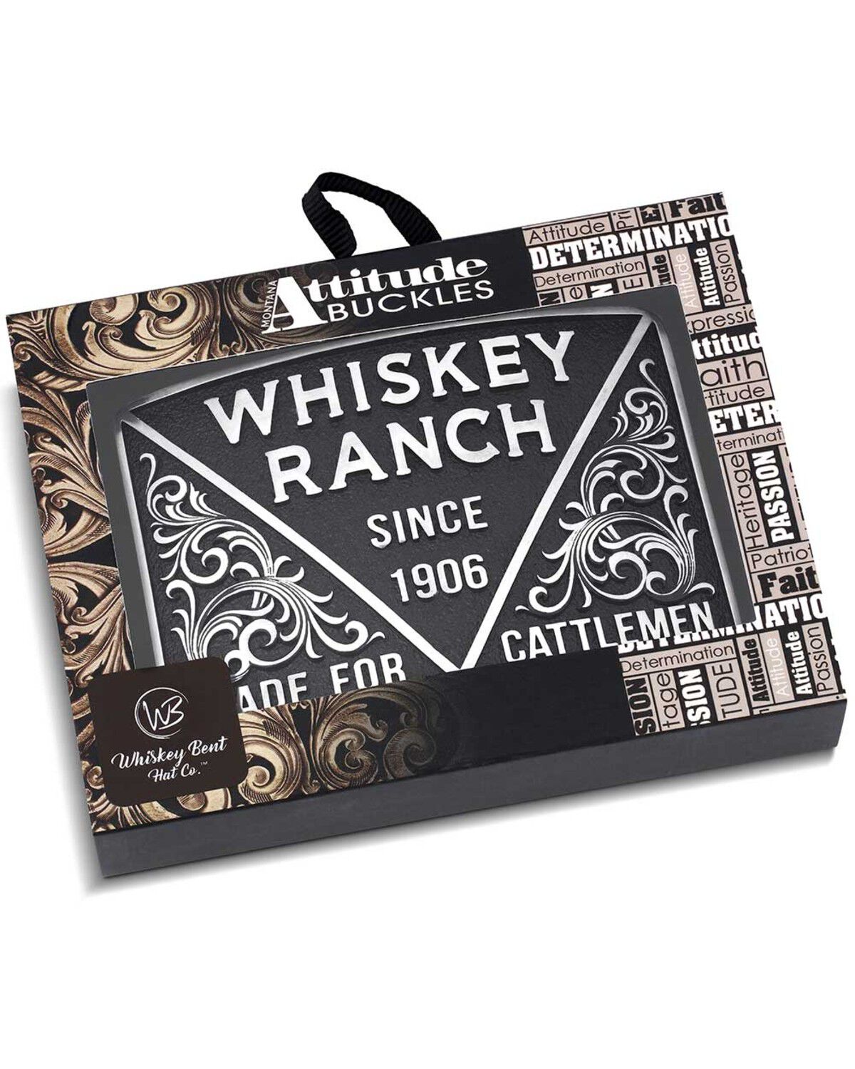 Image #3 - Montana Silversmiths Men's 1906 Cattleman Whiskey Ranch Belt Buckle, Black, hi-res