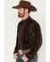 Scully Men's Jacquard Southwestern Stripe Long Sleeve Snap Shirt, Brown, hi-res