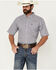 Image #1 - Ariat Men's Denver Geo Print Short Sleeve Button-Down Western Shirt , Blue, hi-res