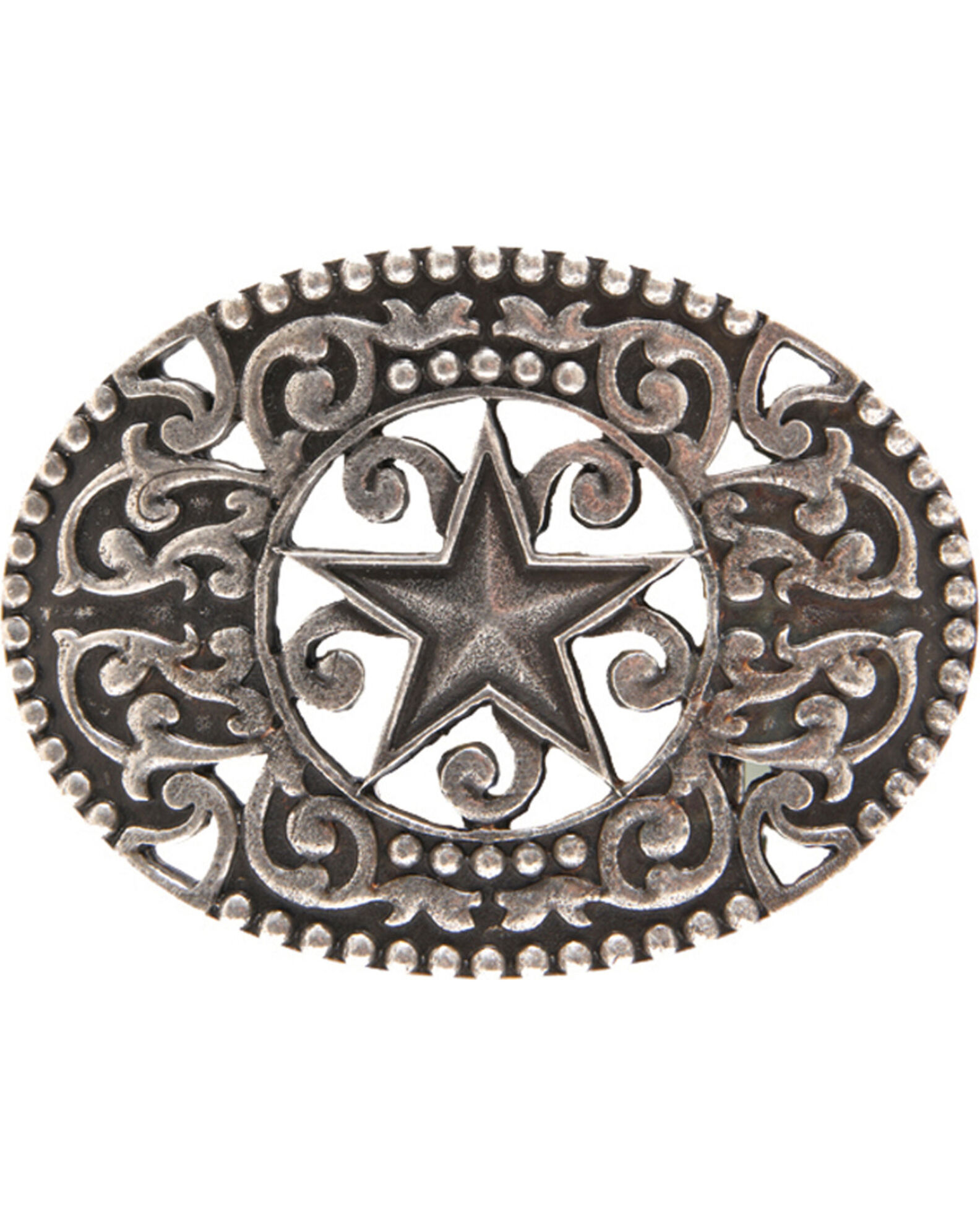 AndWest Men s Antique Pewter Stars Scrolls Belt Buckle