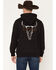 Image #1 - RANK 45&reg; Men's Desert Steer Embroidered Hooded Sweatshirt, Black, hi-res
