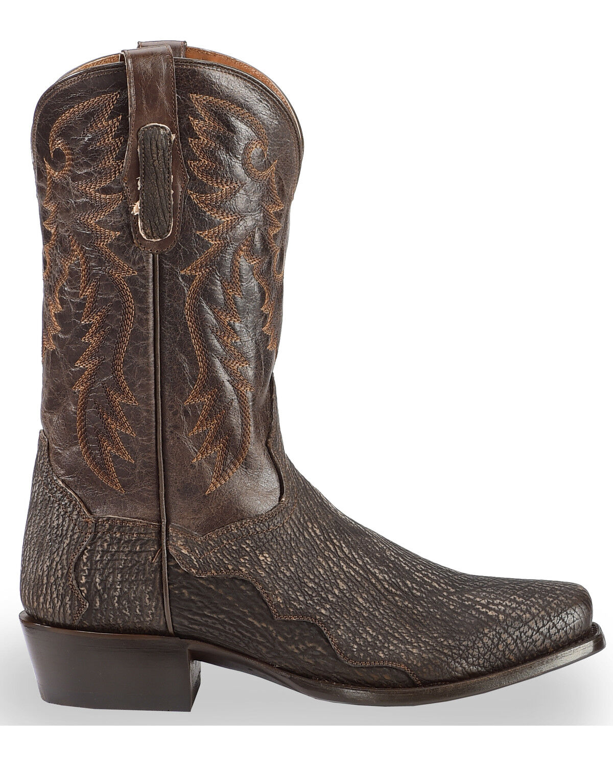 Image #2 - Dan Post Men's Chocolate Shark Cowboy Boots - Square Toe , , hi-res
