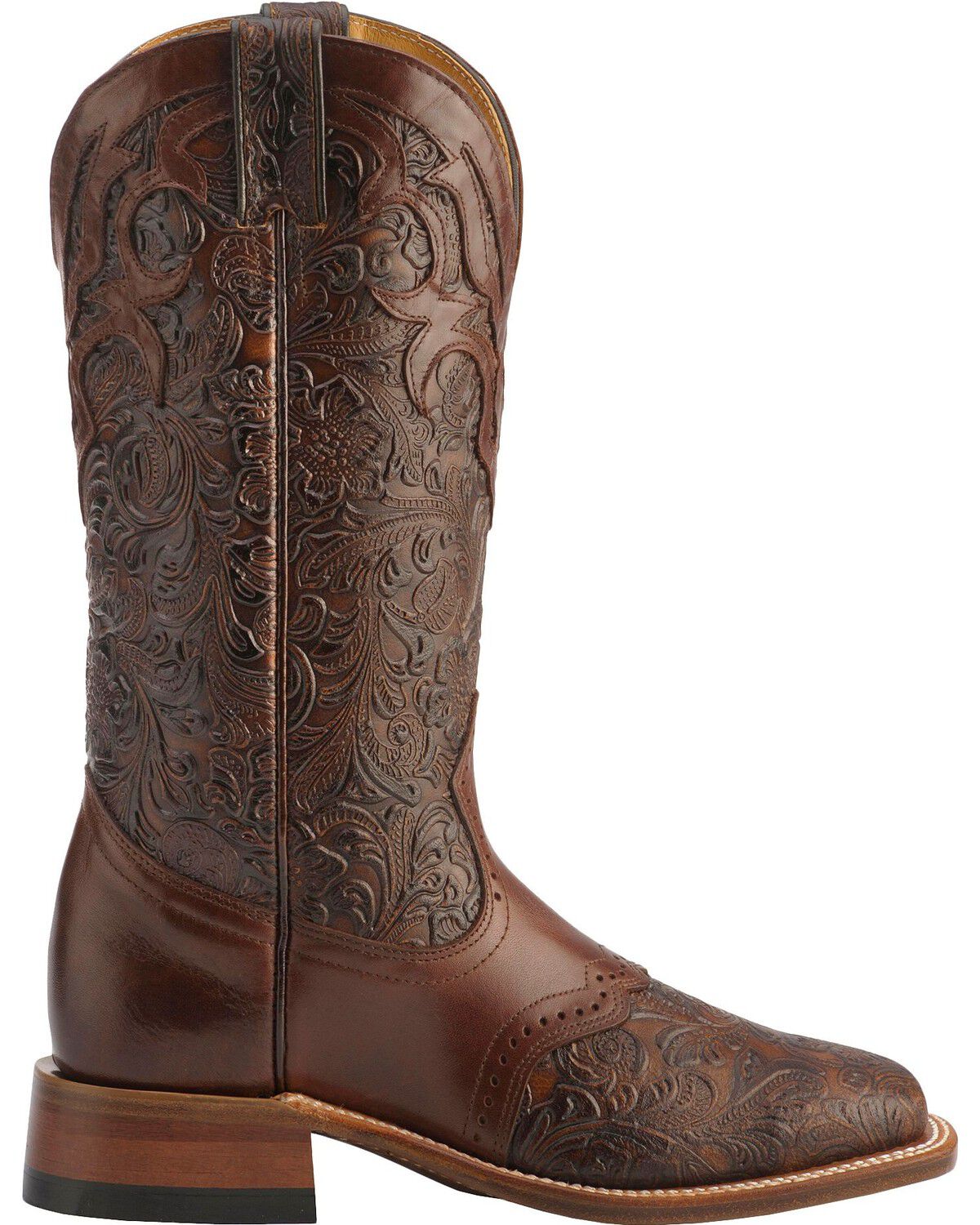 Image #2 - Boulet Women's Hand Tooled Ranger Western Boots - Square Toe, , hi-res