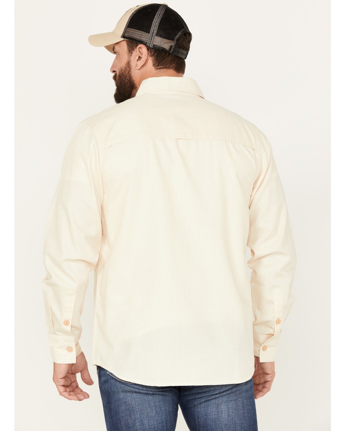 Image #4 - Resistol Men's Aspen Solid Button Down Western Shirt, Cream, hi-res