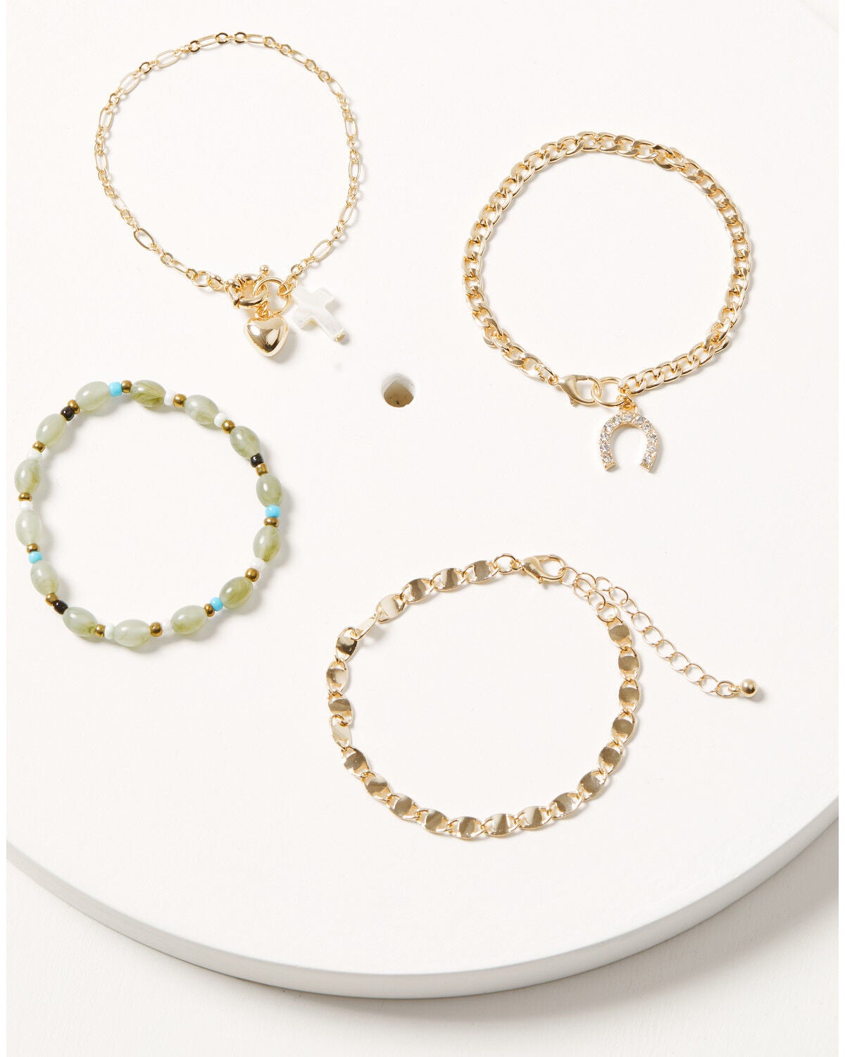 Image #1 - Shyanne Women's Western Cross Bracelet Set - 4 Piece, Gold, hi-res