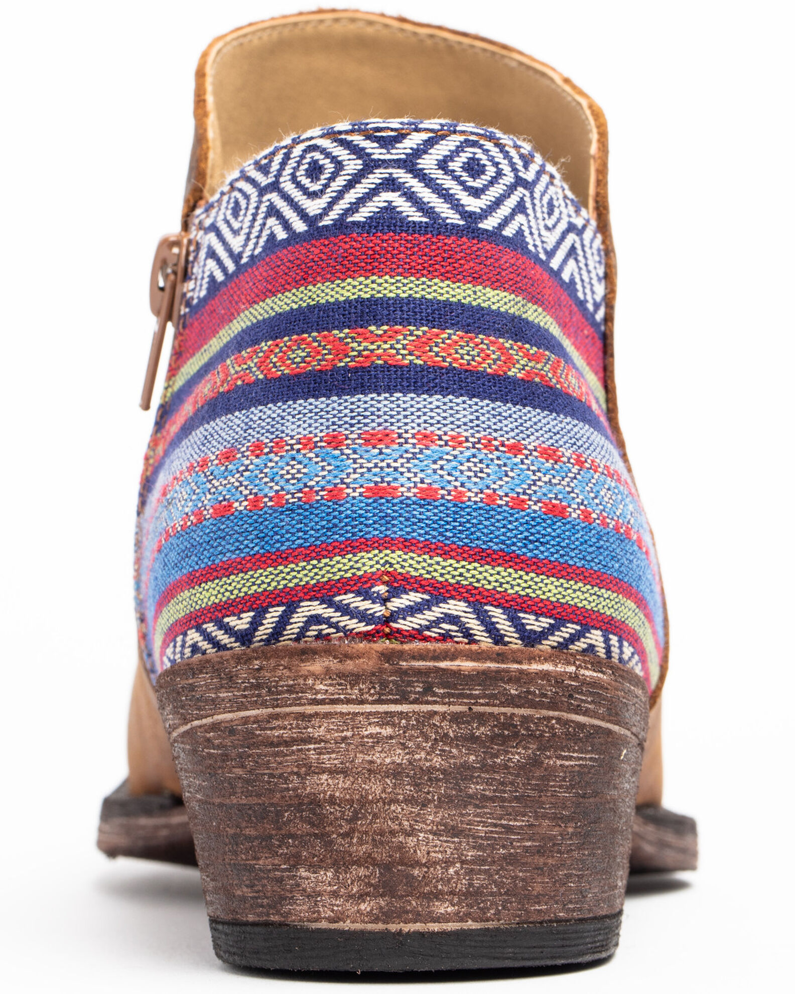 Image #5 - Roper Women's Serape Heel Fashion Booties - Snip Toe, Brown, hi-res