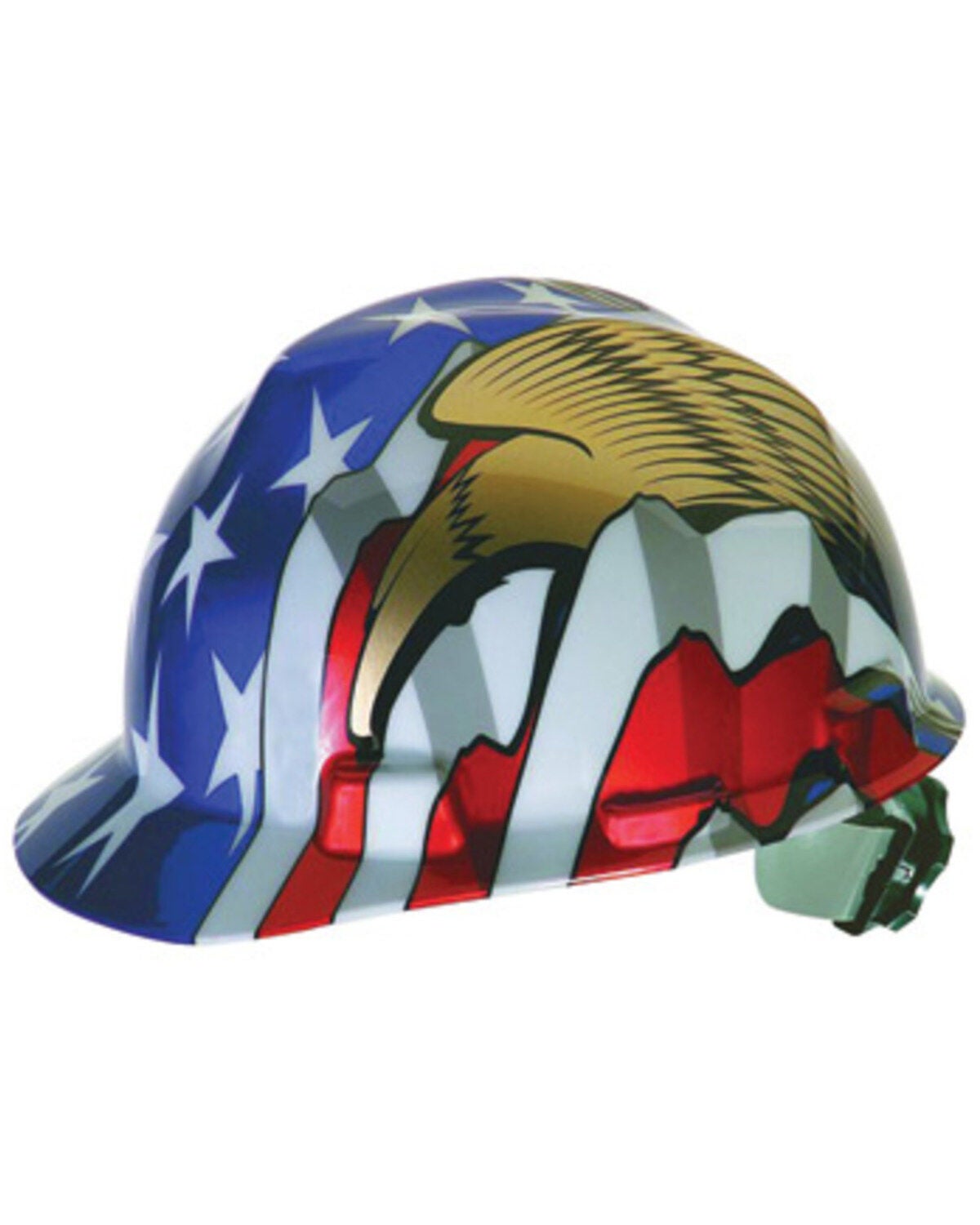 MSA Men's Flag & Eagles Cap Style Work Hard Hat, Multi, hi-res