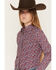 Image #2 - Cruel Girl Girl's Floral Print Long Sleeve Rhinestone Snap Western Shirt, , hi-res