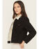 Image #2 - Levi's Women's Original Sherpa Lined Snap Trucker Denim Jacket, Black, hi-res