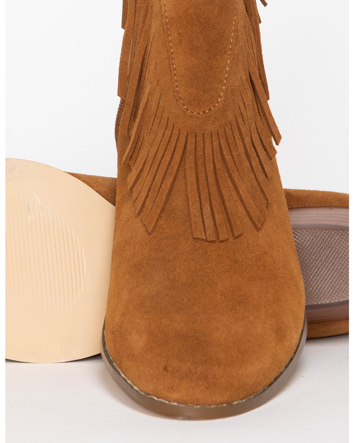 Image #4 - Shyanne Women's Fringe Suede Booties - Round Toe, , hi-res