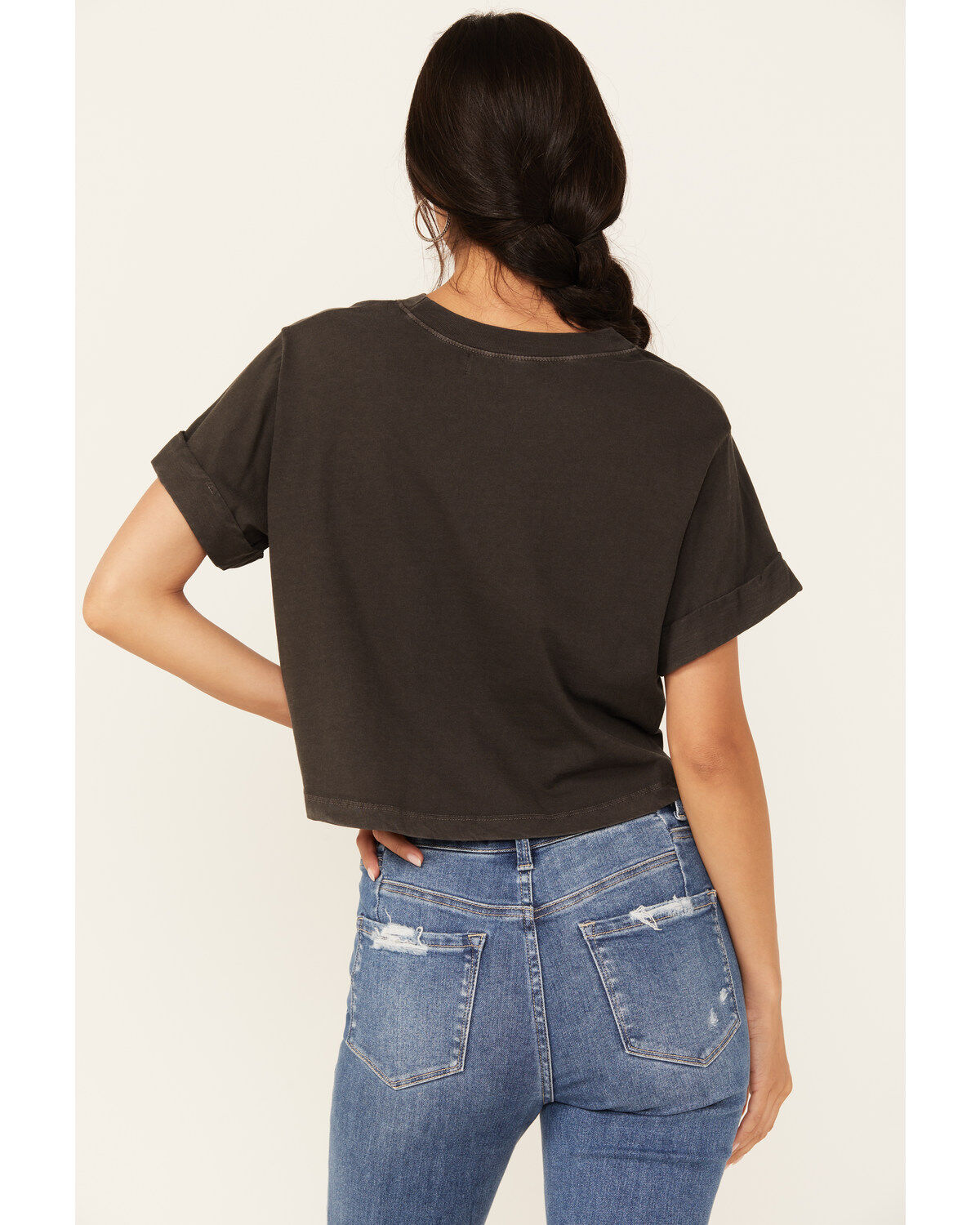 Image #4 - Girl Dangerous Women's Yellowstone Short Sleeve Cropped Graphic Tee, Black, hi-res