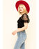 Jealous Tomato Women's Smocked Top, Black, hi-res