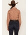 Image #4 - Wrangler Women's Floral Dot Stripe Print Long Sleeve Western Pearl Snap Shirt, Rust Copper, hi-res