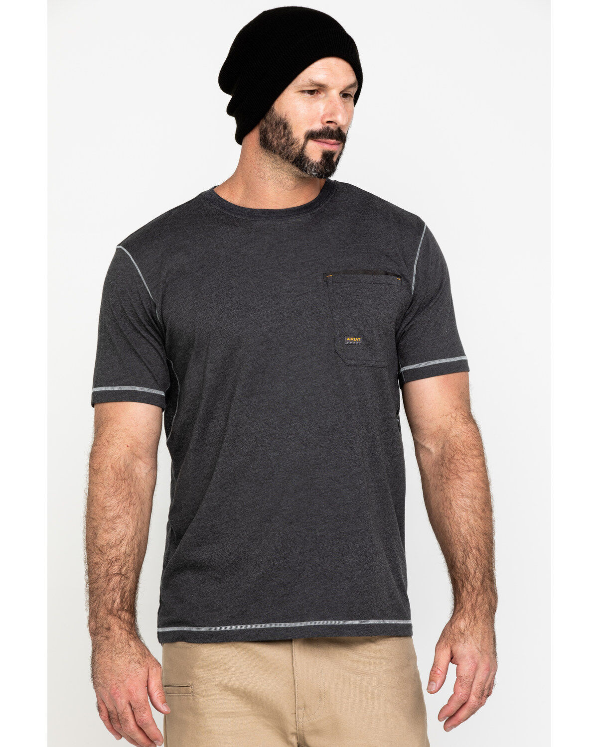 Image #1 - Ariat Men's Rebar Workman Technician Graphic Work T-Shirt, Heather Grey, hi-res