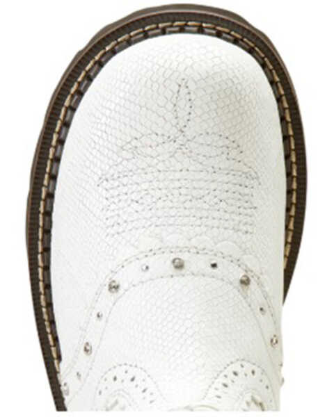 Image #4 - Ariat Women's Gembaby Snake Print Western Boots - Round Toe, White, hi-res