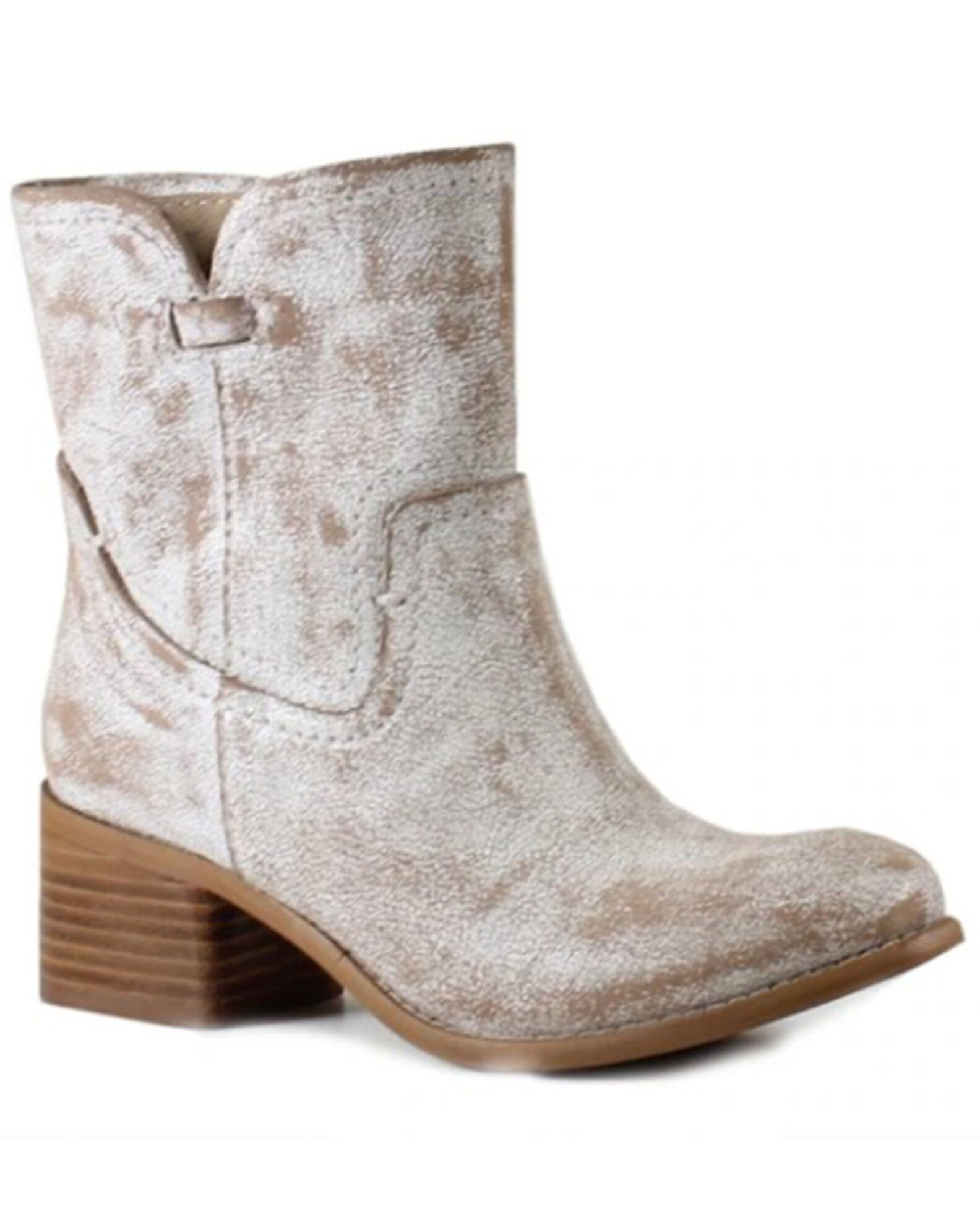Image #1 - Diba Tru Women's West Haven Western Booties - Round Toe, White, hi-res