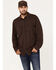 Image #1 - Brothers and Sons Men's Solid Pigment Slub Button Down Western Shirt, Dark Brown, hi-res