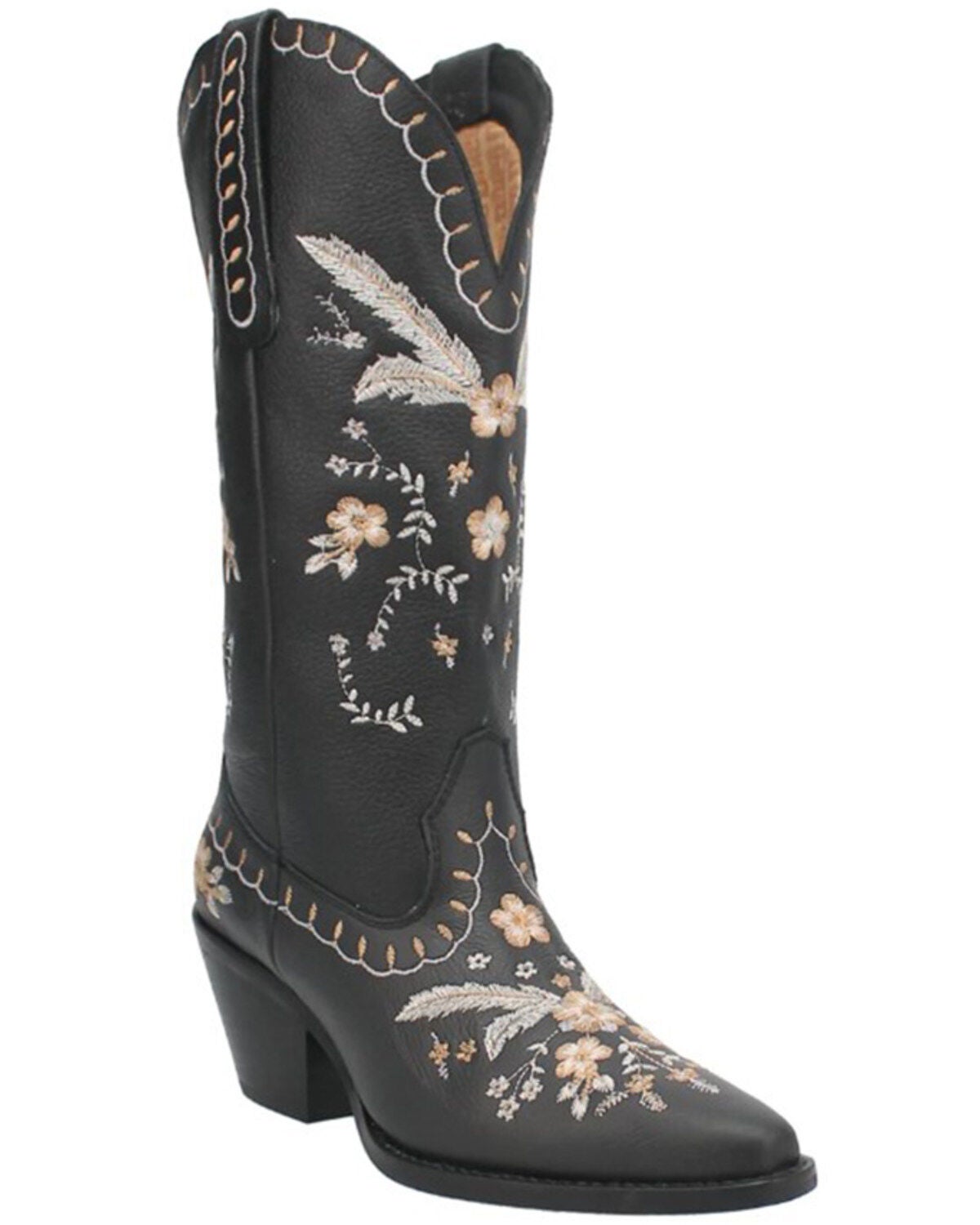 Dingo Women's Full Bloom Western Boots - Round Toe, Black, hi-res
