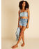 Image #2 - Billabong x Wrangler Women's High Rise Medium Wash Floral Showdown Patchwork Cut-Off Denim Shorts, , hi-res