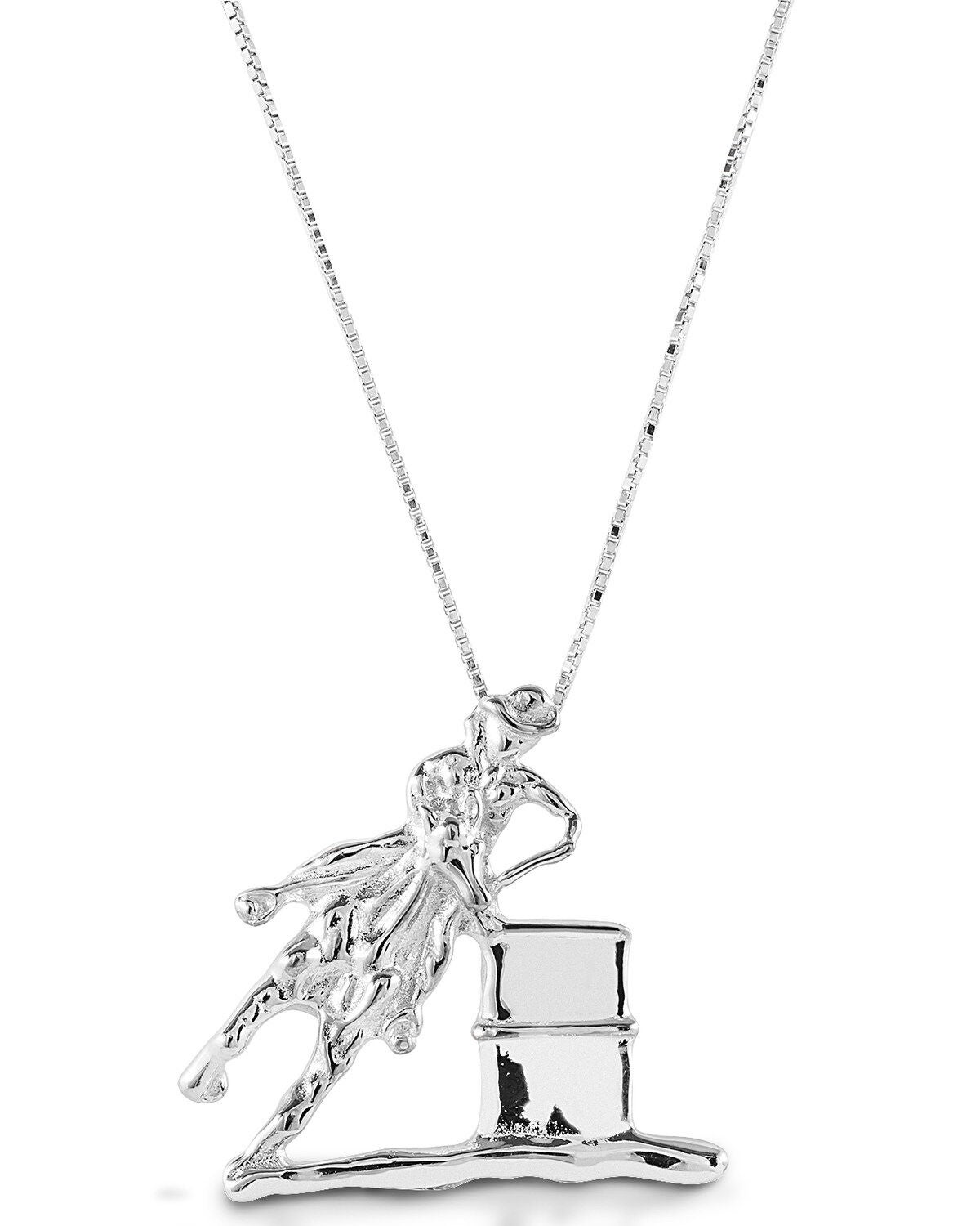 Kelly Herd Women's Large Barrel Racing Pendant Necklace, Silver, hi-res
