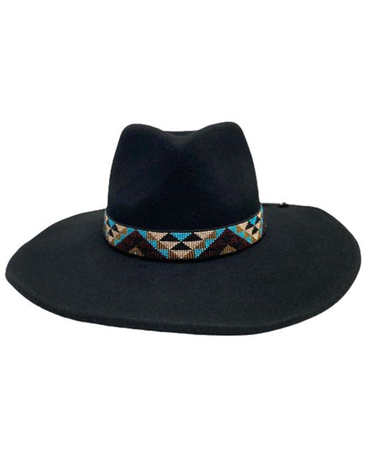Nikki Beach Women's Mirador Wool Western Fashion Hat, Black, hi-res