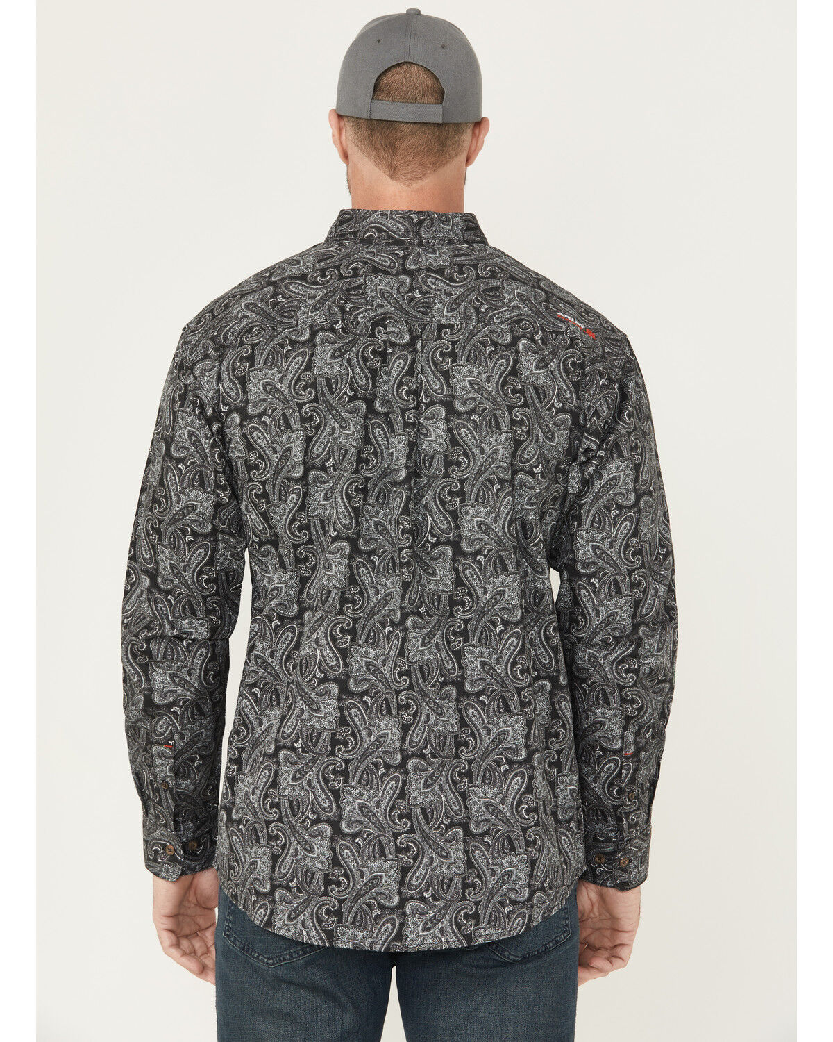Image #4 - Ariat Men's FR Bogart Classic Fit Long Sleeve Button-Down Work Shirt, Black, hi-res