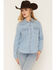 Image #4 - Idyllwind Women's Camden Rhinestone Long Sleeve Snap Western Shirt, Medium Wash, hi-res