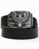 Image #1 - Brothers and Sons Men's Eagle Plaque Leather Belt, Black, hi-res
