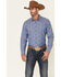 Image #1 - Pendleton Men's Indigo Chambray Allover Dobby Print Long Sleeve Button Down Western Shirt , Indigo, hi-res