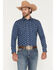 Image #1 - Panhandle Slim Men's Vintage Floral Print Long Sleeve Snap Western Shirt, Blue, hi-res