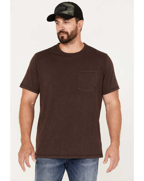 Image #1 - Brothers and Sons Men's Basic Pocket T-Shirt , Dark Brown, hi-res