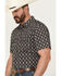 Image #2 - Cody James Men's Alpine Southwestern Stripe Print Short Sleeve Snap Western Shirt, Navy, hi-res