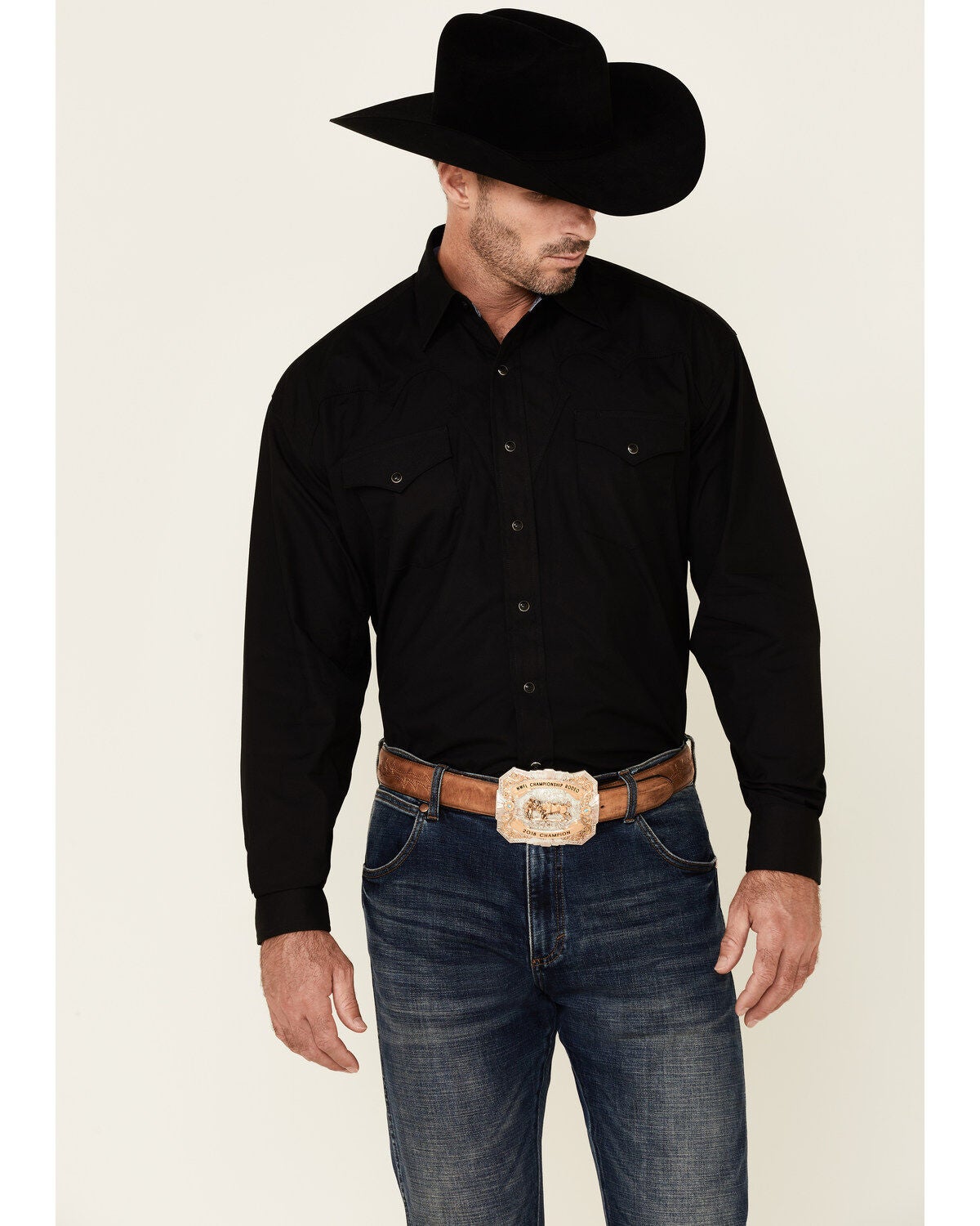black button up long sleeve men