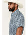 Image #2 - Cody James Men's Sunny Day Floral Medallion Print Short Sleeve Button-Down Stretch Western Shirt, Light Blue, hi-res
