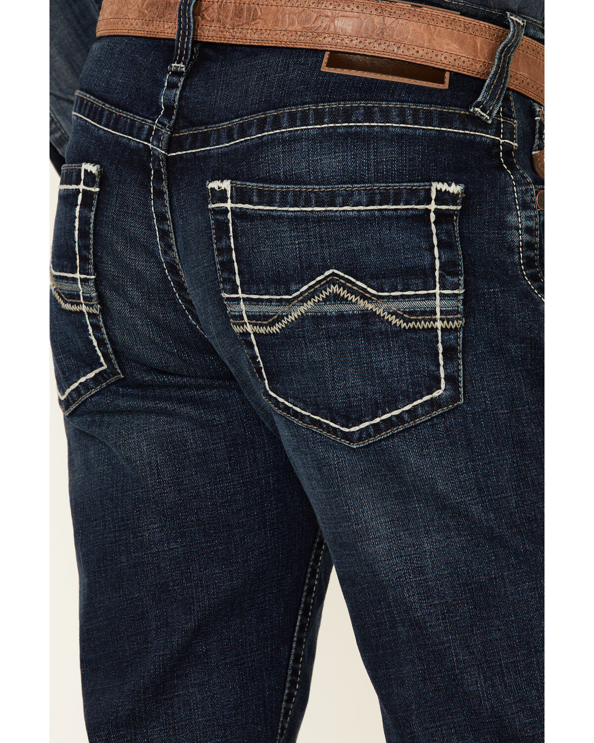 Image #4 - Ariat Men's M4 Barstow Denali Dark Wash Stretch Relaxed Straight Jeans, Blue, hi-res