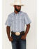 Image #1 - Cody James Men's Springs Vertical Stripe Short Sleeve Snap Western Shirt, Blue, hi-res