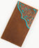 Cody James Men's Turquoise Underlay & Brown Tooled Rodeo Wallet, Brown, hi-res