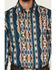 Image #3 - Wrangler Men's Checotah Southwestern Striped Long Sleeve Pearl Snap Western Shirt - Tall, Teal, hi-res