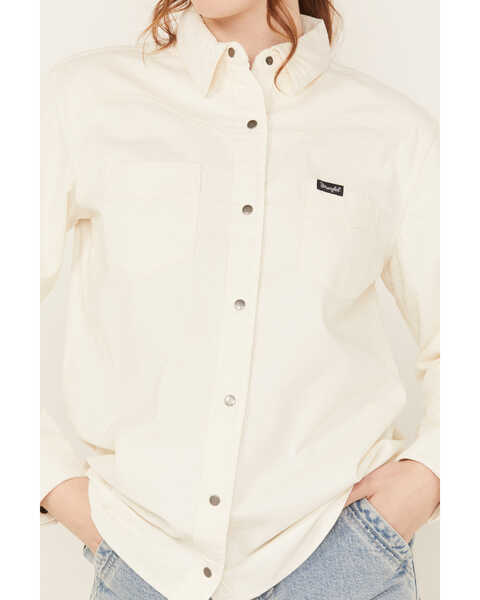 Image #3 - Wrangler Retro Women's Corduroy Long Sleeve Snap Western Shirt, White, hi-res