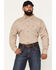 Image #1 - Ariat Men's FR Ty Logo Geo Print Long Sleeve Button-Down Work Shirt, Brown, hi-res